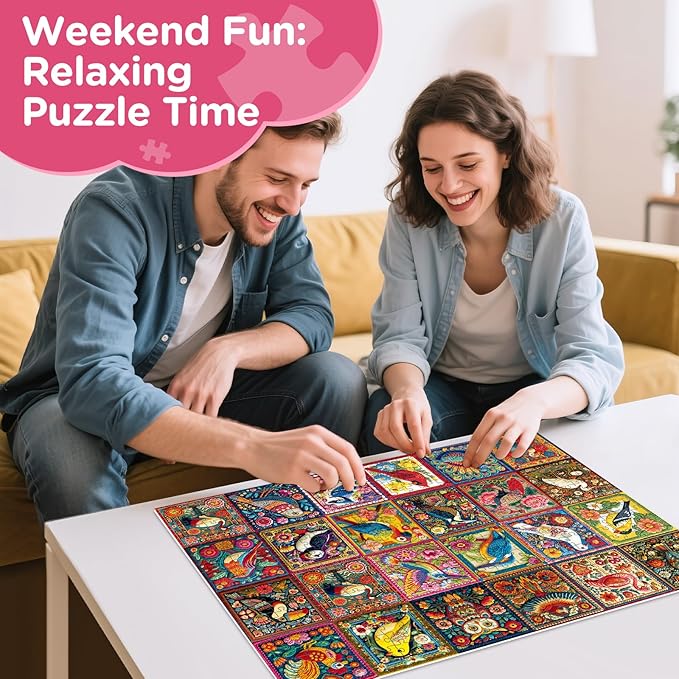 Puzzles for Adults 500 Pieces,Bird Jigsaw Puzzles 500 Pieces,Hummingbird Owl Jigsaw Puzzle for Adult Elderly Animal Puzzles for Men Women with Letters on Back 1:1 Poster Gift Toy 20.5x15 in