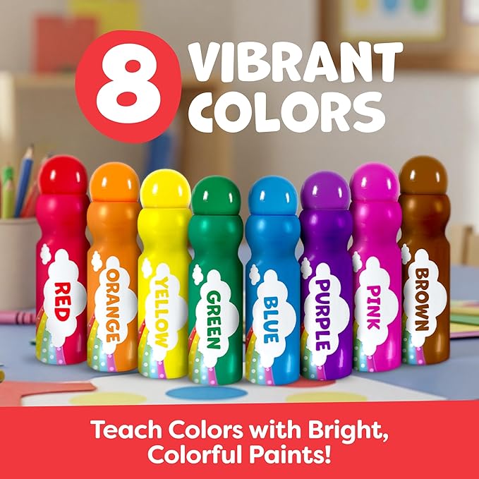 Dot Markers For Toddlers 1-3 - Dot Art Paints Washable For Kids - Includes Printed & PDF Coloring Sheets - Toddler Arts And Crafts - Preschool Learning Activities - Bingo Daubers For Toddlers 2-4