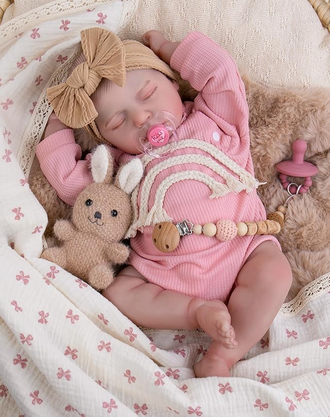 Aori Reborn Baby Dolls Realistic - 20-inch Lifelike Newborn Sleeping Girl with Ultra-Realistic Handcrafted Details, Weighted Real Life Baby Doll for Girls Age 3+, Parents, Elderly