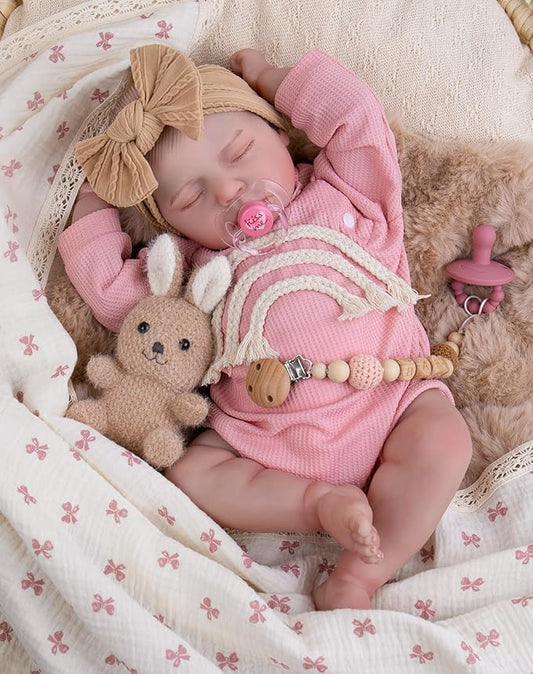 Aori Reborn Baby Dolls Realistic - 20-inch Lifelike Newborn Sleeping Girl with Ultra-Realistic Handcrafted Details, Weighted Real Life Baby Doll for Girls Age 3+, Parents, Elderly