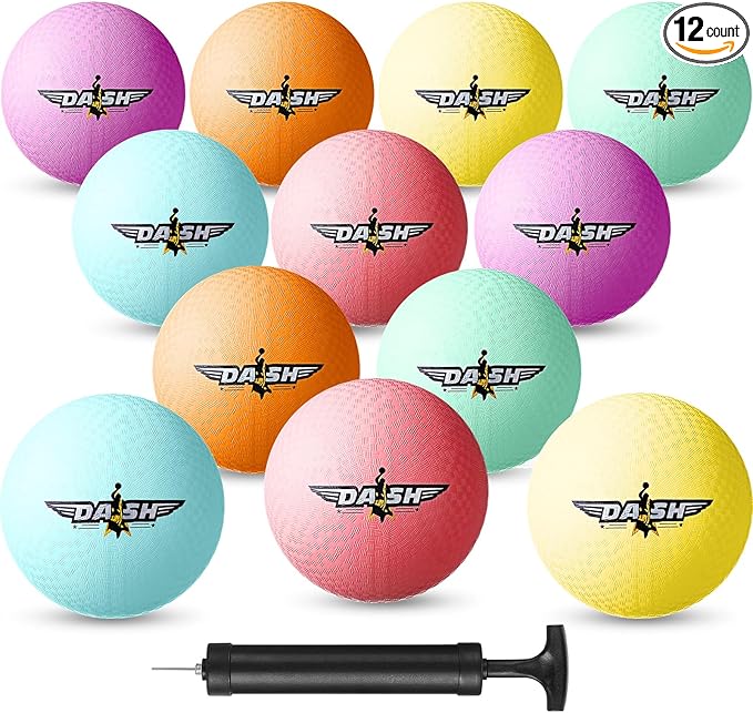 Jerify 8.5 Inches Playground Balls Kickball Bulk, Colorful Inflatable Sports Bouncy Balls, Dodgeball, Kickball for Official Play, and Fun Indoor and Outdoor Toys and Gift