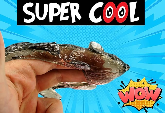 JA-RU Sticky Stretchy Rubber Rat Toys for Kids (4 Rats) – Squishy Fake Mouse Toy, Funny Gag Gifts, Stress Relief Fidget Toys, Party Favors, Goodie Bag Stuffers & Classroom Prizes. 053-4p