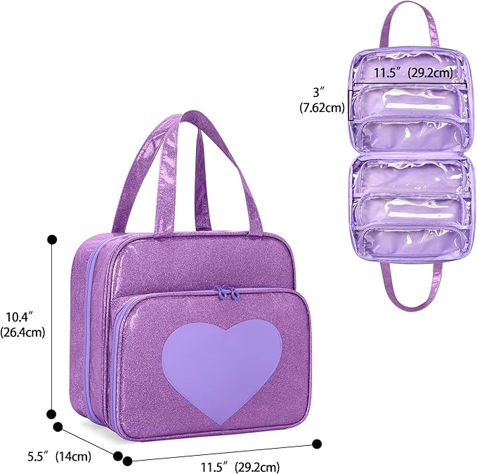 LoDrid Doll Tote Carrying Case Compatible with LOL Surprise Dolls All, Hanging Organizer Storage Bag with 6 Clear Window Pockets for Girls, Bag Only, Purple,(Patent Design)