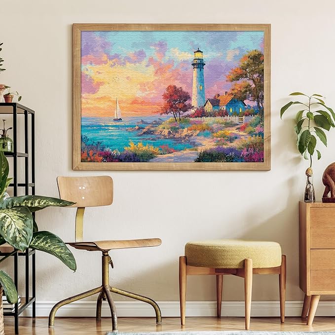 Lighthouse and Sailboat Puzzles for Adults 1000 Pieces, Impossible Hard Difficult Challenging Jigsaw Puzzle 1000 Pieces, Christmas Birthday Gifts Home Decor for Adults/Friends/Family