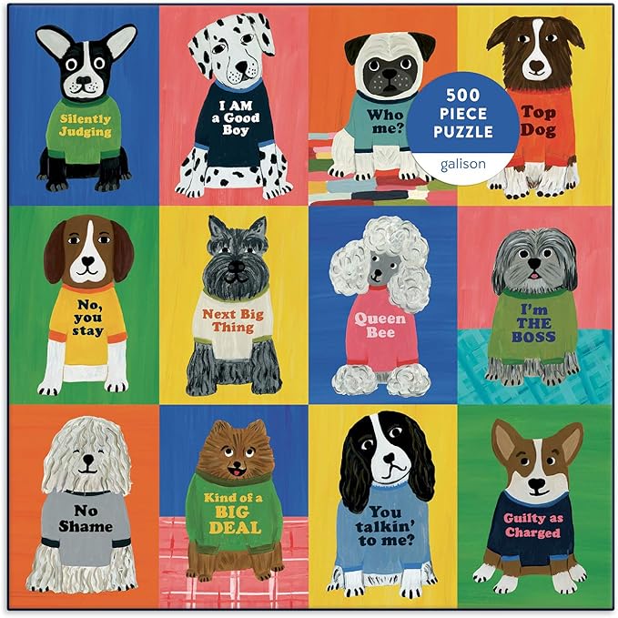 Galison Boss Dogs 500 Piece Family Puzzle Garden