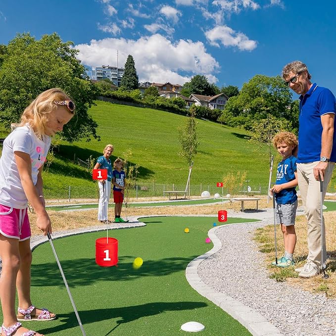 Backyard Game Golf 2 Clubs And 5 Balls Suitable for 9/6/3 Hole Backyard Game Golf Yard Practice Outdoor Indoor Golf Gifts