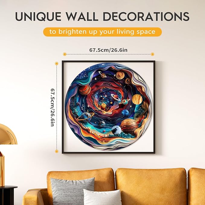 Masseruon 1000 Piece Puzzle for Adults, 26.6 * 26.6in Universe Puzzle for Adults, 1000 Pieces Flat Puzzles with 3D Visual Effect When Completed, Adult Puzzles Games