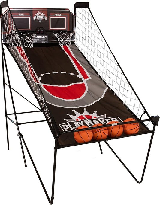 Triumph Playmaker Shootout Basketball Arcade Game – Electronic Scorer, LED Display, 8 Game Modes, 4 Balls, Pump & Quick Connect Frame – Fast-Paced Indoor Fun for Kids, Teens & Family Game Nights