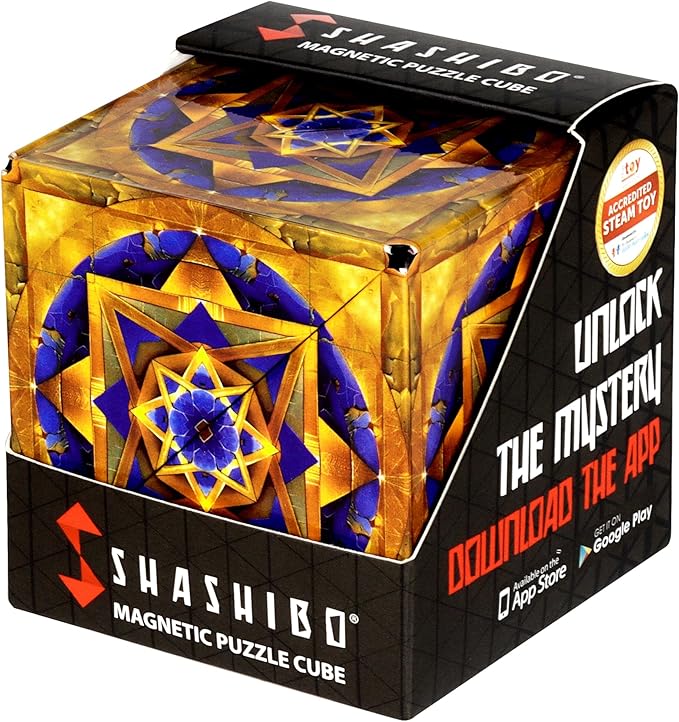 Shashibo DODECA Shape Shifting Box - STEM Fidget Toy with Ultra Strong Magnets - Sensory Puzzle Cube Transforms Into 100+ Shapes, Easter Basket Stuffers Gift for Kids, Teens, and Adults (Atlantis)
