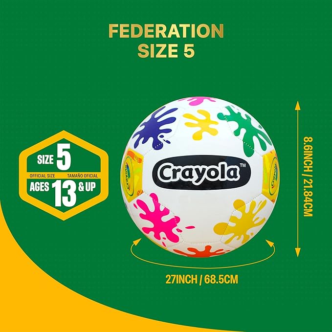 Crayola Official Soccer Ball - Unisex Kids - Ink Splash Size 5