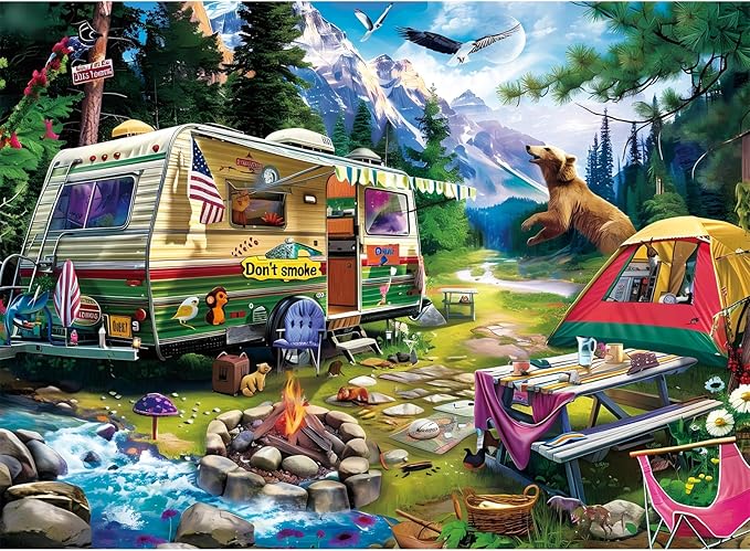 300 Piece Puzzle for Adults, Wild Animal Jigsaw Puzzles 300 Pieces, Recycled Cardboard Large Piece Jigsaw Puzzles 300 Pieces, Engaging Educational Toys Great Gift for Boys Girls, 20.5x15 in