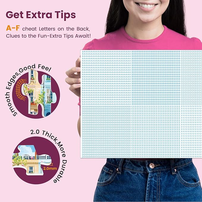 500 Pieces Jigsaw Puzzles for Adults,Beautiful Spring Puzzle for Teens Adults Elderly, Blooming Street City Puzzle 500 Pieces, Cute Puzzles with Letters on Back,Challenging Family Game Gifts,20.5x15in