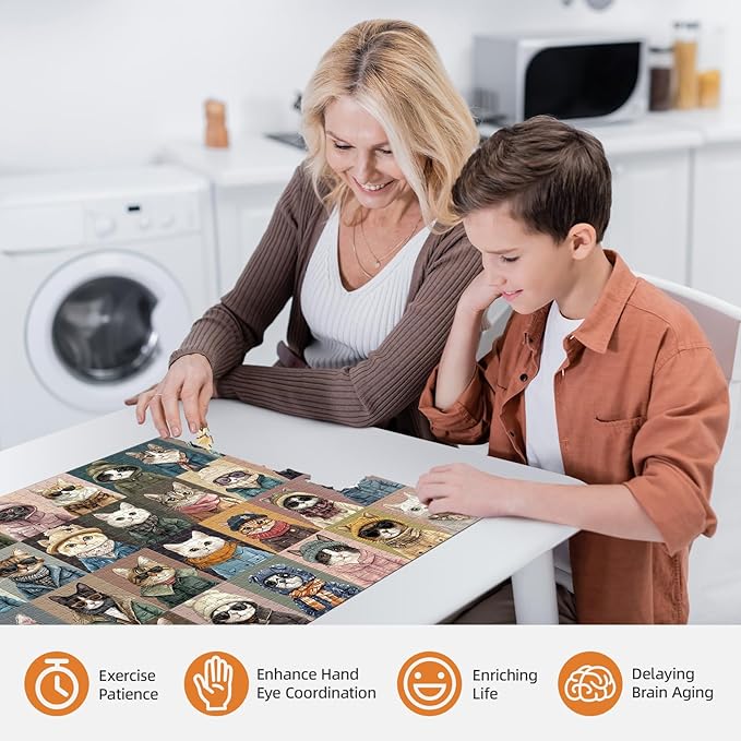 1000 Pieces Jigsaw Puzzles for Adults - Stylish Cats in Fashion - Unique Puzzle for Family and Friends - Challenging Puzzle Perfect for Game Nights (19.7x27.6 in)