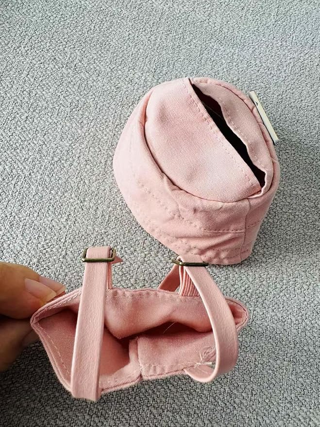 Clothes for 6.7" / 17cm Doll – Premium LABUBU Pink Overalls Outfit with Miniature Accessories (Doll Not Included)