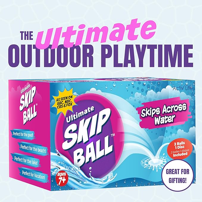 Activ Life The Ultimate Water Skip Balls, Water Bouncing Ball for Swimming Pool, Beach Toys for Friends, Family, Kids and Adults