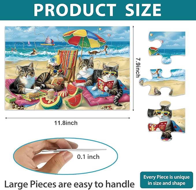 6 Pack 16 Piece Dementia Puzzles for Elderly Large Piece Puzzles Alzheimers Dementia Products and Activities for Seniors Puzzles Easy Cognitive Games Gift for Seniors Elderly Adults in Nursing Home