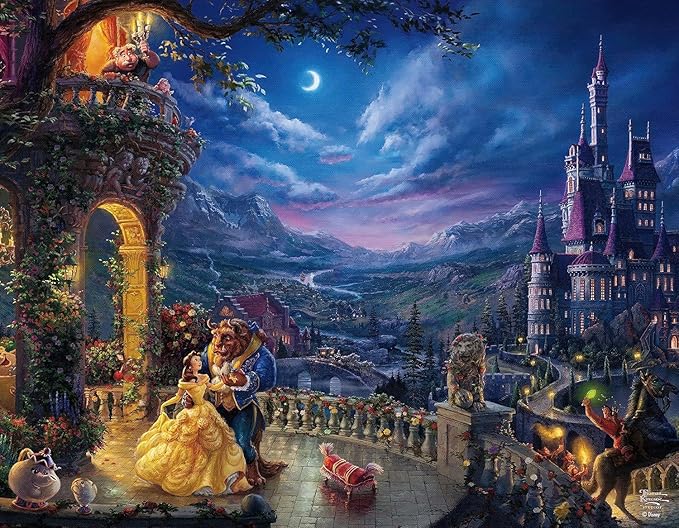 Ceaco - Thomas Kinkade Disney Princess 4 Pack 500 Piece Jigsaw Puzzles Multi Pack for Adults and Teens