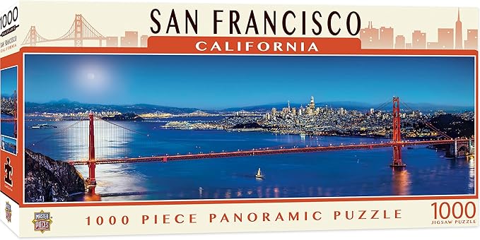 MasterPieces - 1000 Piece Jigsaw Puzzle, San Francisco Skyline Panoramic, Fun for Adults, Family, Kids 13"x39