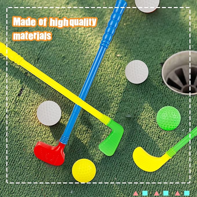 20 Pcs Kids Plastic Mini Golf Plastic Golf Clubs Toddler Golf Set for Toddlers Outdoor Indoor Educational Golf Birthday Christmas Party Gifts, 3 Colors