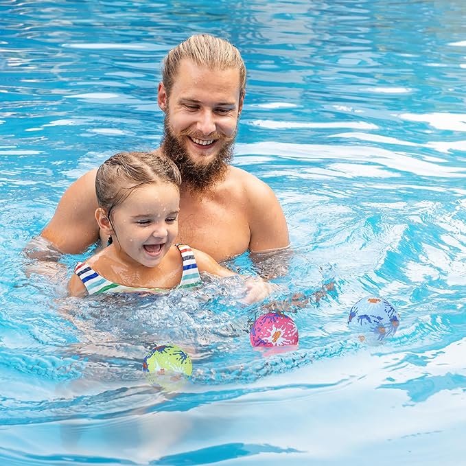 The Dreidel Company Splash Water Bouncing Ball, Outdoor Pool Water Activity Fun Toy, Birthday Party Events, Gatherings, 3"
