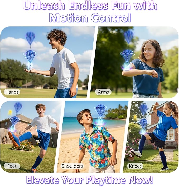 Tikduck 2026 Flying Bouncing Ball Toy - USB Rechargeable, Hand-Controlled with 3D Flips & Multi-Player Fun - Interactive Orb Toy for Kids, Teens & Adults - Indoor & Outdoor Play