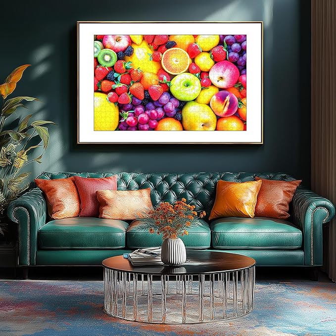 Colorful Fruit Mix 300 Piece Puzzle for Adults, Fun Puzzles for Adults 300 Pieces with HD Print & Poster, 17"x11" Dust Free, for Gifts Halloween Christmas Family Games Lovers