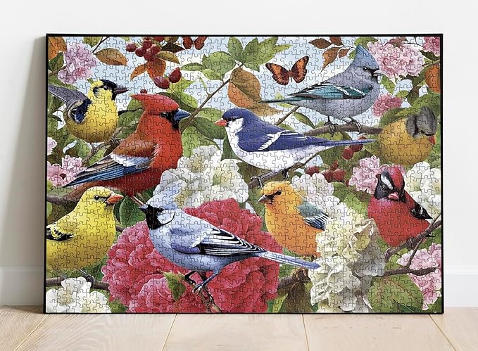 Bird Puzzle for Adult 1000 Piece, Flower Jigsaw Puzzles with Animals, Nature Garden Puzzle for Adults 1000 Pieces and Up