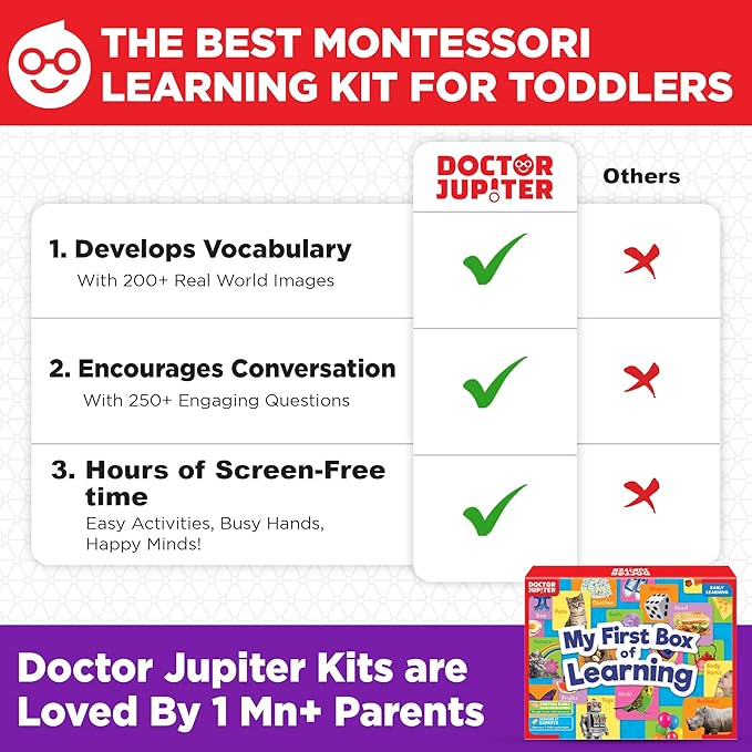 Doctor Jupiter My First Box of Learning | Toys for Toddlers Ages 1-2-3 | Toddler Learning & Educational Activities for 1+ Year Old Boys & Girls | Gift Ideas for Birthdays