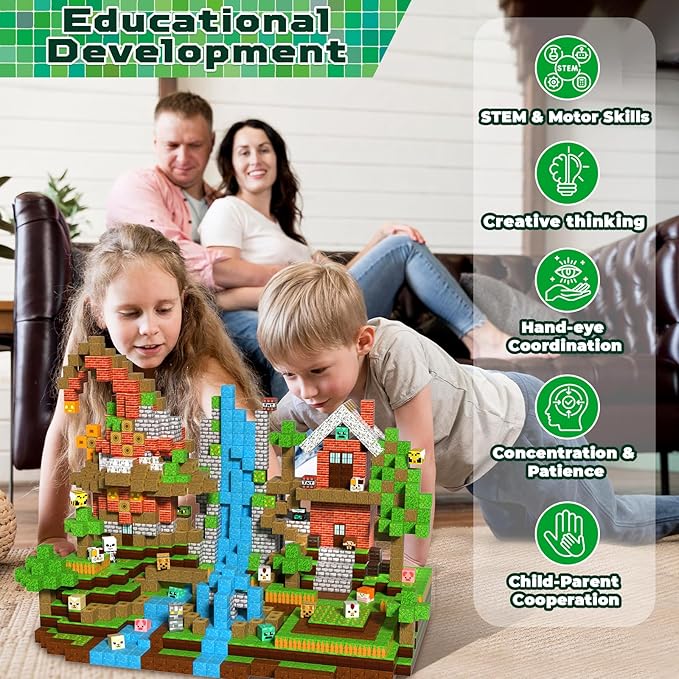 300PCS Magnetic Blocks - Magnetic Building Blocks, Stacking Magnet Cubes Toys, STEM Montessori Sensory Game Toys for Kids Boys and Girls Ages 3 4 5 6 7 8 9 10 Easter Birthday Gifts