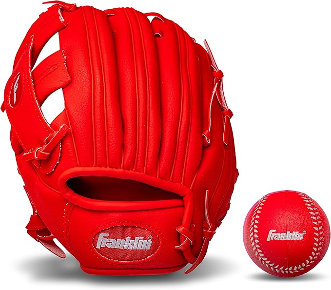 Franklin Sports Kids Baseball Gloves - RTP Youth Teeball Glove + Ball Set - Boys + Girls Teeball Mitt - Kids + Toddlers - 9.5"