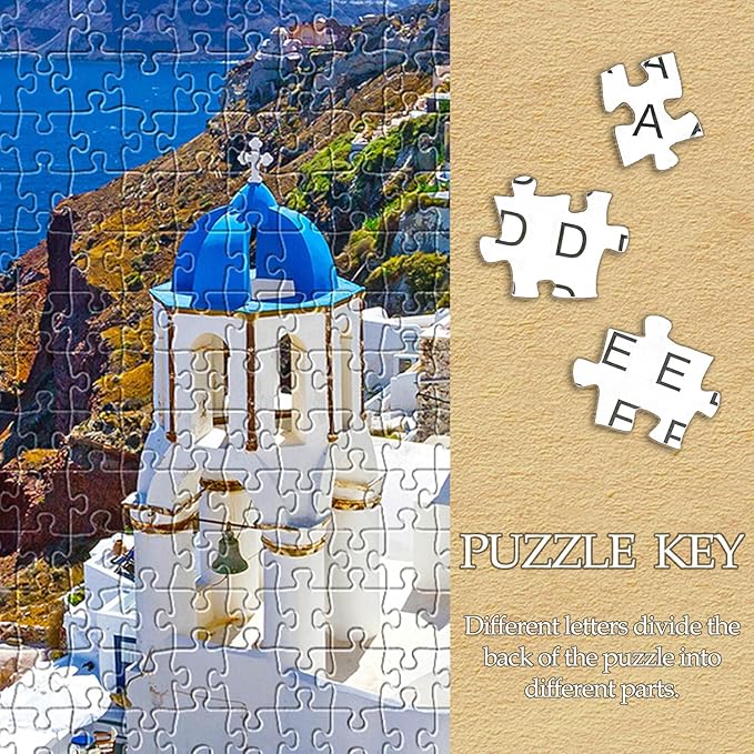 1000 Piece Jigsaw Puzzles for Adults Teens Kids - Fine Art Challenging, Aegean Sea 1000Pcs Puzzle, Family Game Gift, Size 27"x20"