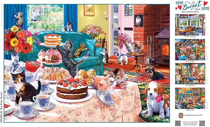 MasterPieces 550 Piece Jigsaw Puzzle for Adults, Family, Or Youth - Tea Time Terrors - 18"x24"