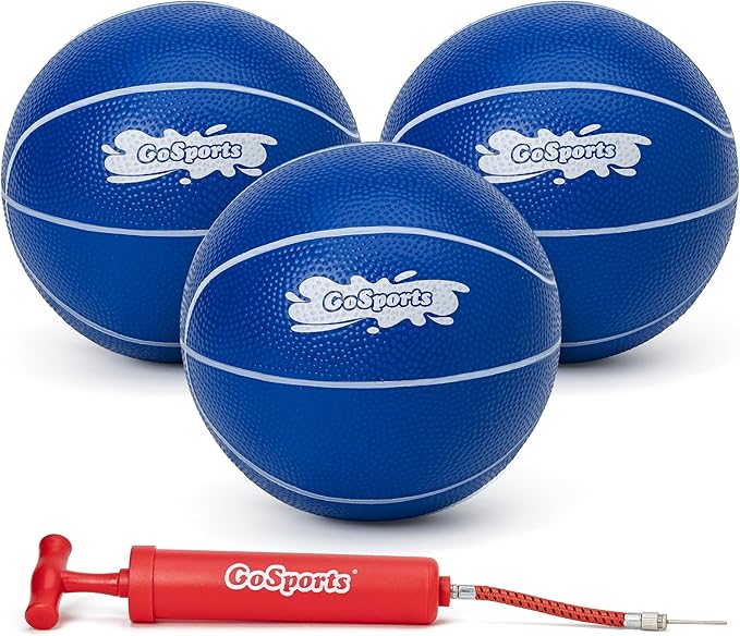 GoSports Swimming Pool Basketballs 3 Pack - Red or Blue - Great for Floating Water Basketball Hoops