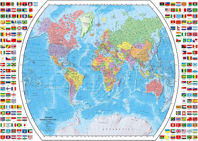 Ravensburger Political World Map 1000 Piece Jigsaw Puzzle for Adults - 12000664 - Handcrafted Tooling, Made in Germany, Every Piece Fits Together Perfectly