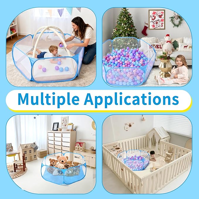 STARBOLO Kids Ball Pit Play Pool Play Tent, Toy Ball Play Pool Foldable Play Tent for Kids Girls Boys Pets Indoor and Outdoor, Balls Not Included (Blue).