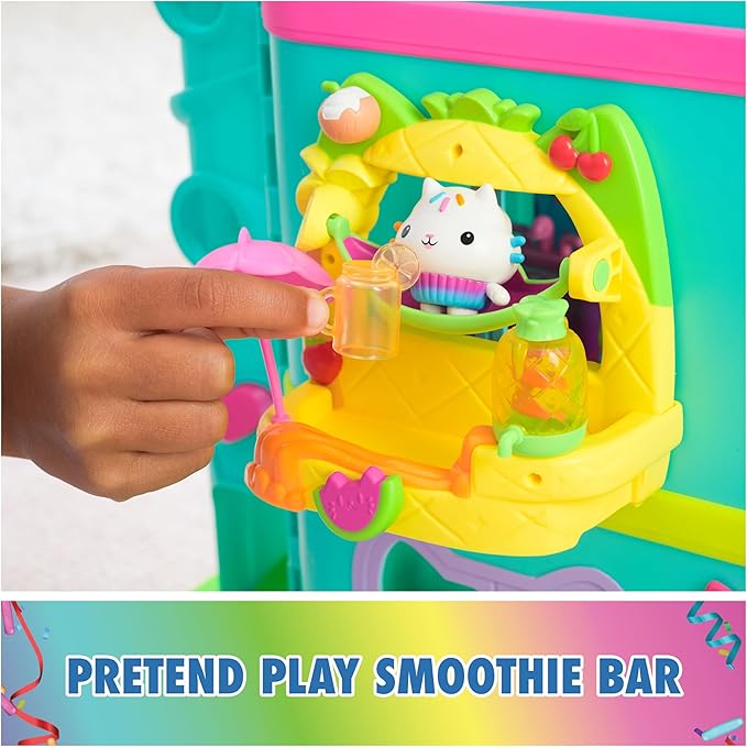 DreamWorks GABBY'S Dollhouse, Cakey’s Fruit Smoothie Balcony Playset, 8-Pcs with Toy Figures, Dollhouse Accessories & Sensory Play, Kids Toys for Girls & Boys 3+