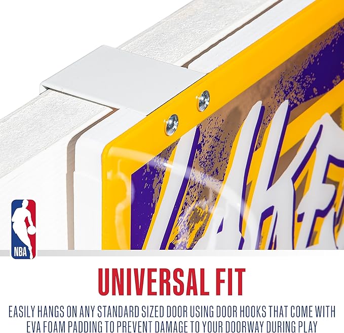 Franklin Sports NBA Team Over the Door Basketball Hoops - Kids Indoor Mini Basketball Hoop + Ball Set - NBA Fan Mini Hoops