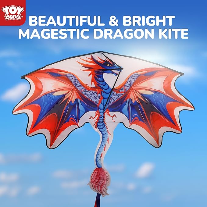 TOY Life 48.4'' Large Kites Easy to Fly for Kids Adults with 328.1 FT String, Beach Kite Outdoor Game Outside Toys Activity Summer Toys for Kids