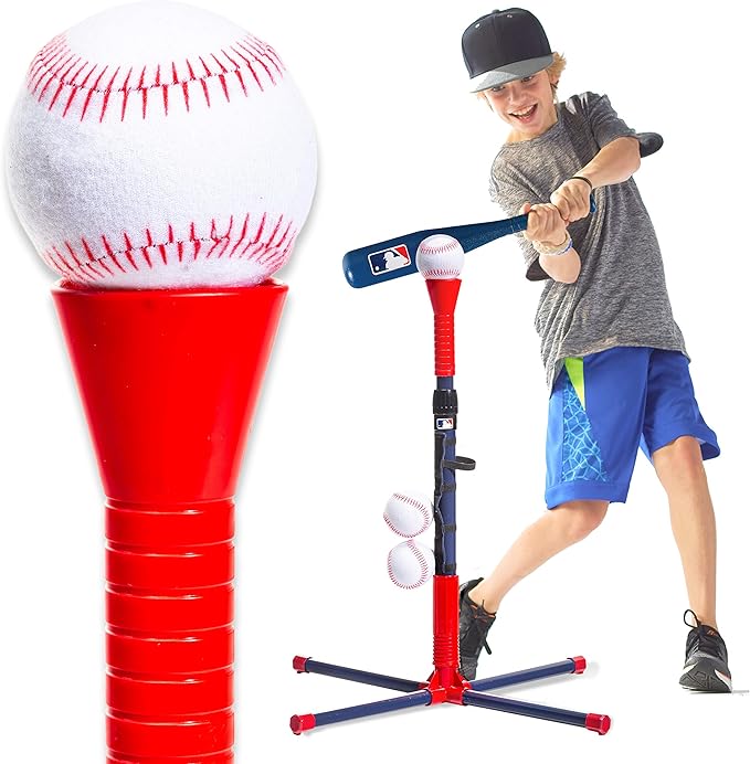 Franklin Sports Grow-with-Me Kids Baseball Batting Tee + Stand Set for Youth + Toddlers - Youth Baseball, Softball + Teeball Hitting Tee Set for Boys + Girls
