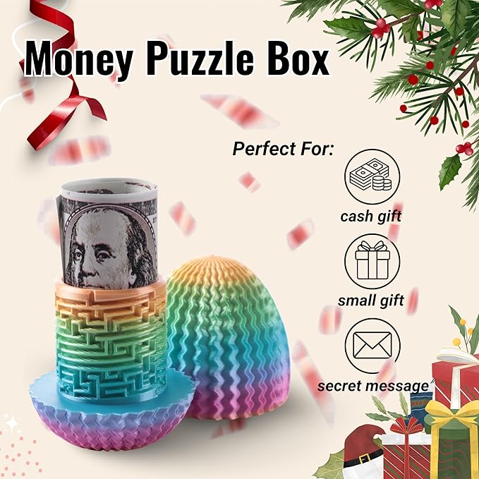 Maze Egg Money Puzzle Gift Box: Available in 4 Unique Internal Designs - Secret Cash Holder & Surprise Gift Container for Easter, Birthday, Wedding - Fun Brain Teaser Toy for Kids & Adults