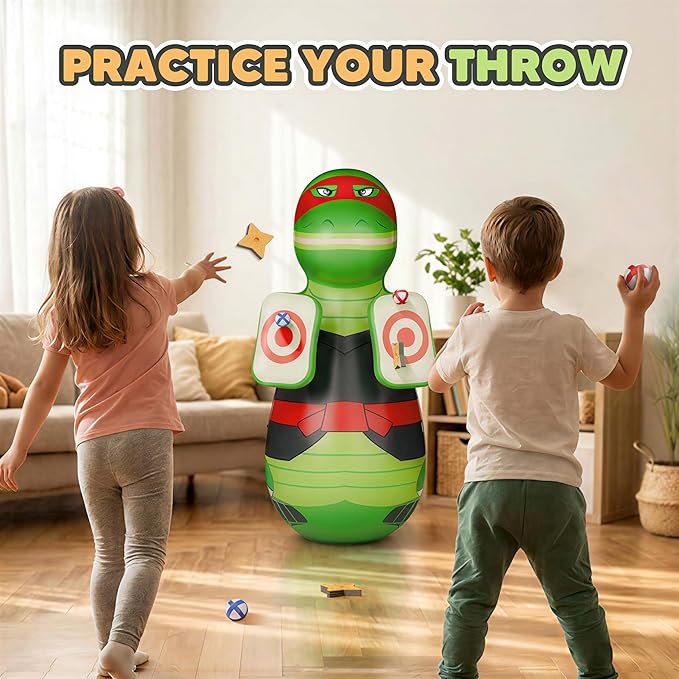 iPlay, iLearn Inflatable Punching Bag for Kids, Toddler 49" Blow up Boxing Bop Bag Toys, Training Bopper W/Ball Toss Game, Indoor Outdoor Fun Sports Activiy, Birthday Gift 3 4 5 6 7 8-12 Yr Child Boy