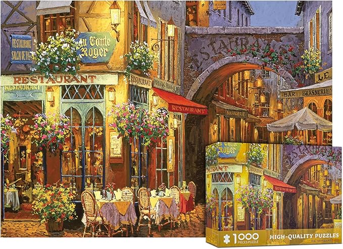 1000 Piece Puzzle for Adults Venice Puzzles for Adults 1000 Pieces Blooming Streets Jigsaw Puzzles 1000 Pieces Venice Street with Flowers Puzzle 1000 Pieces Venice Scene 1000 Piece Puzzle 1000 Puzzle