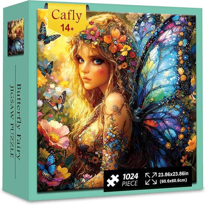 Jigsaw Puzzles for Adults 1024 Pieces - Challenging Fun Puzzles Stunning Art Wall Decor, Gift for Adult Puzzle Lovers, Family Game, Butterfly Fairy Z0810