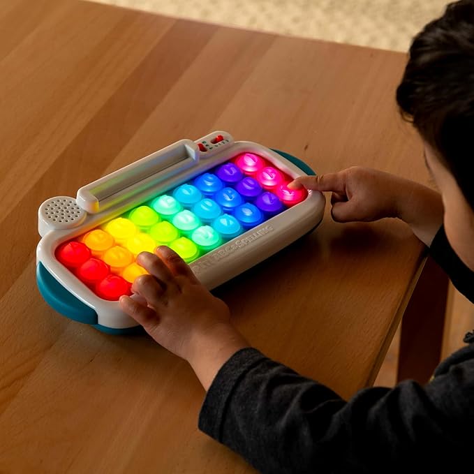 Chuckle & Roar Pop It! ABC & Spelling Keyboard – Interactive Alphabet & Sight Word Learning Toy with LED Lights, Soft Sensory Keys, 3 Grow-with-Me Modes, Screen-Free Educational Toy for Kids