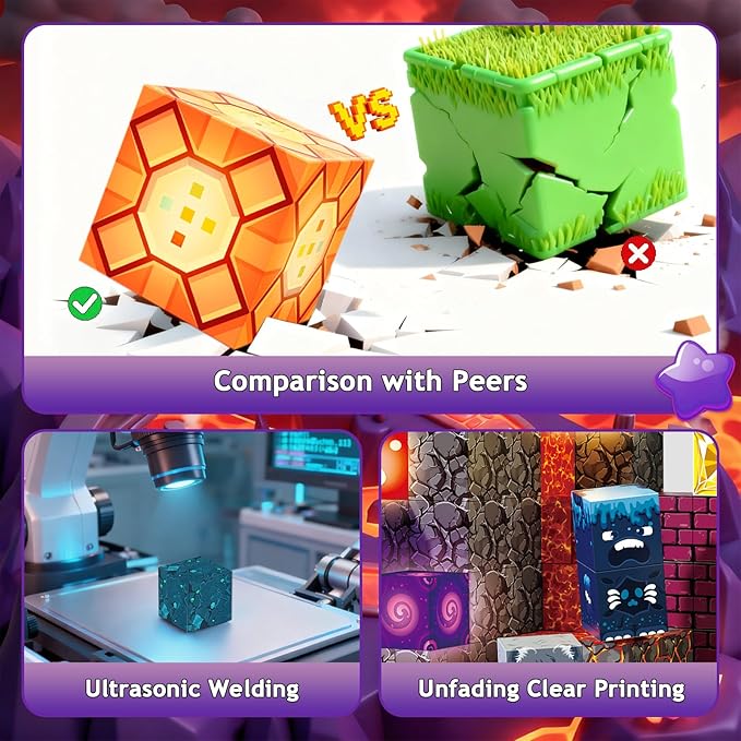 Magnetic Building Blocks, STEM Toys Educational Magnet Cubes for Kids Ages 4-12 (Inferno Adventure-200pcs)