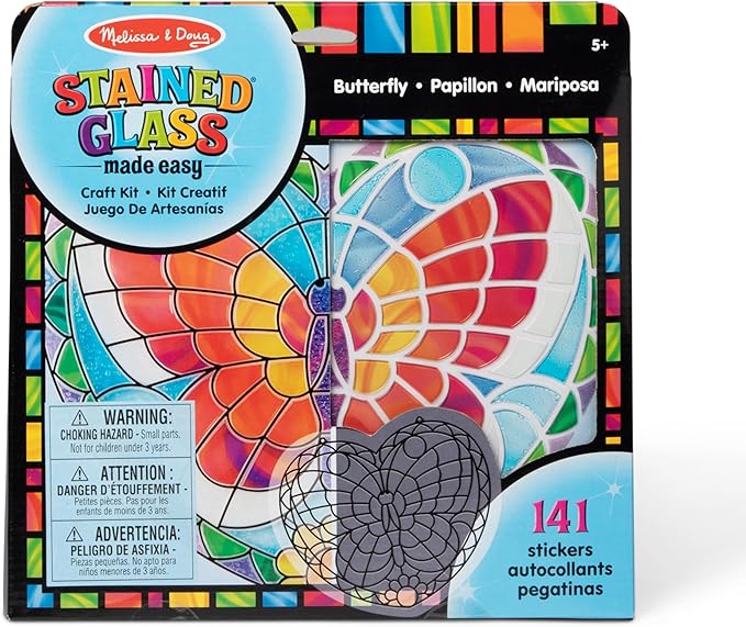 Melissa & Doug Stained Glass Made Easy Activity Kit: Butterfly - 140+ Stickers