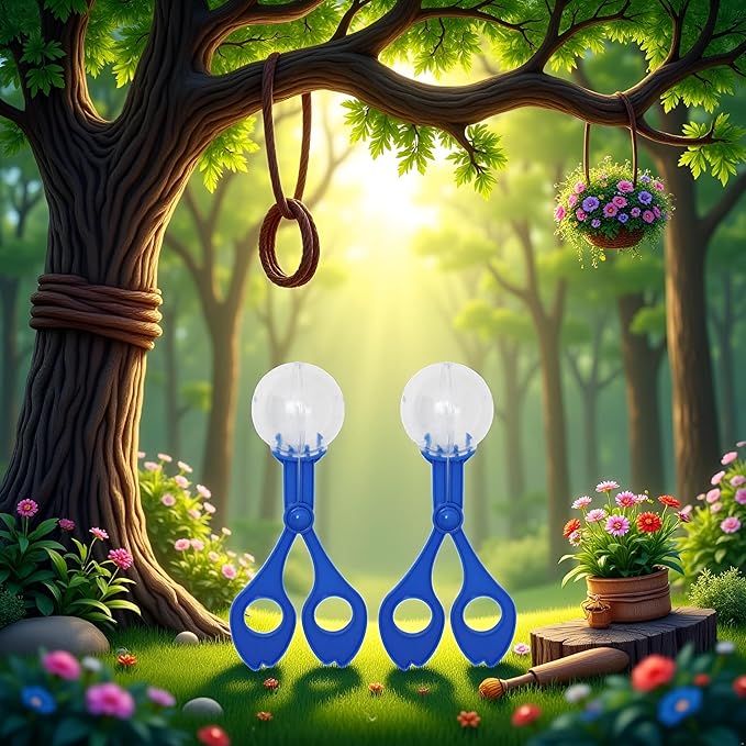 2 Pcs Blue Fine Motor Skill Tool, Scoopers for Teen Nature Exploration ObservationHand-Eye Coordination Plastic Scissor Clamp Small Butterfly Clip, for Sports and Outdoor Play
