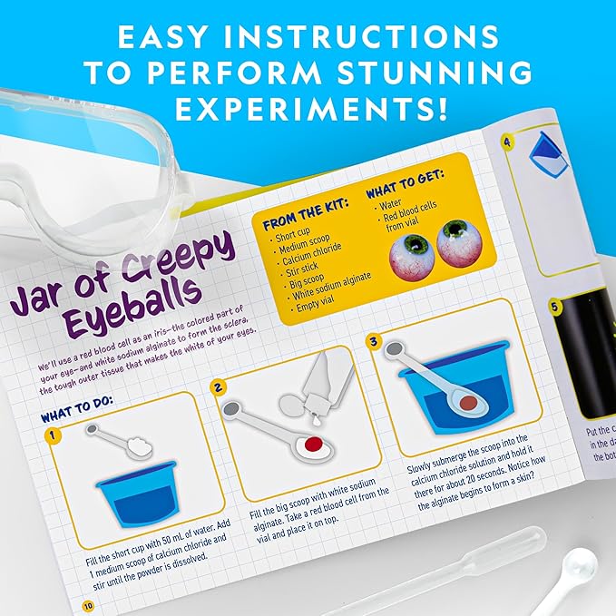 National Geographic Gross Science Kit - 45 Gross Science Experiments- Dissect a Brain, Make Slime, Creepy STEM Project for Boys and Girls, Birthday Gifts for Kids 8-12 (Amazon Exclusive)