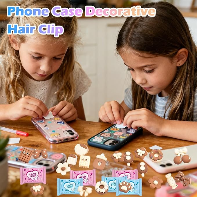 50PCS Coffee Brown Food Resin Blind Bags: Mini Cute Charms for Crafts, DIY Phone Case Decorations, Scrapbooking & Resin Miniatures
