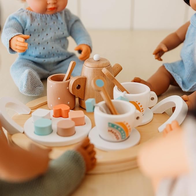 Miniland Doll Wooden Tea Set - Quality, ECO, Imaginative